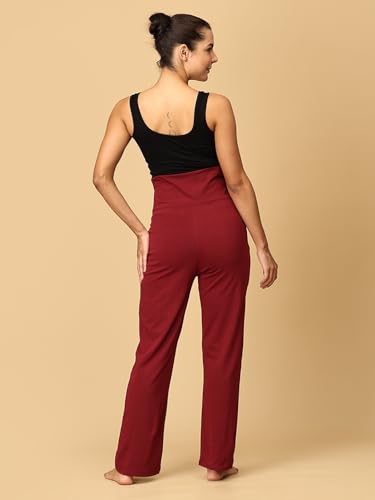 Image of The Mom Store Maternity Track Pants | for Pregnant Women with Ultimate Comfort | Prenatal Yoga Pants | Pre and Post Pregnancy