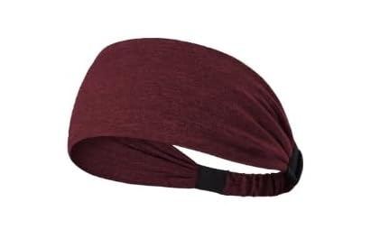 PAROPKAR Non Slip Elastic Headband Sweat Band Hairband Headwrap Headwear Athletic Thick Non Slip Yoga Use for Running Cycling Basketball Running Gym Yoga Workout for Men Women (Maroon)