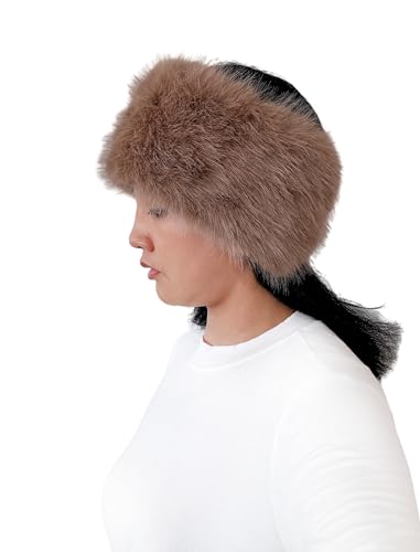 Lina & Lily Women's Winter Headband Head Ear Warmer Long Pile Faux Fur (Camel) - Image 4