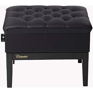 Colmann France – Banquette Piano Luxe Grand Concert à réglage hydraulique avec très Grand Coffre de Rangement, Noir - Les Beatles, Paul McCartney, John Lennon, RIngo Starr, George Harrison