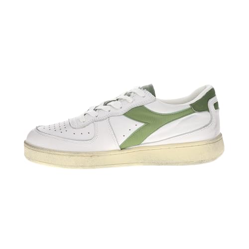 Diadora Mens Mi Basket Low Used Lace Up Sneakers Shoes Casual - Green, White - Size 11.5 M3