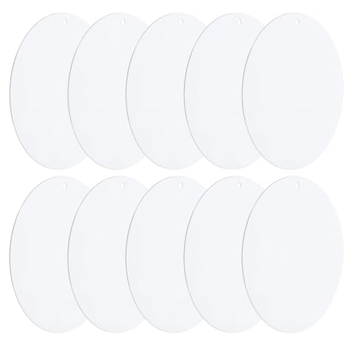 Círculos acrílicos transparentes redondos 5 pulg, 10 unidades miniatura 1