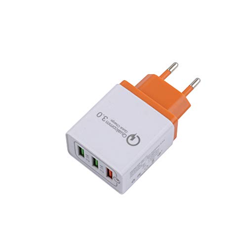 Outstandingu00ae Cargador de Pared 3 en 1 QC 3.0 Carga Rápida QC 2.0 Enchufe de Pared USB 110~240V Adaptador de Base Carga de Múltiples Dispositivos de 3 Puertos Pequeño Bueno para Viajar