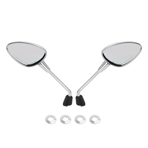 HYRHEV Rétroviseurs Gauche et Droit Moto pour Vespa Sprint 50 125 150 2014-2022 Plastique Noir Rétroviseur de Moto(Chrome)