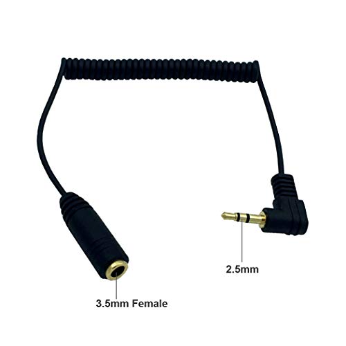 Cable adaptador Jack 3.5mm a 2.5mm enrollado 2 piezas miniatura 3