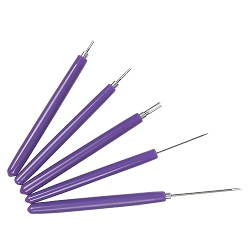 LALAFINA 5pc DIY Paper Roll Pen Tool Concave-Convex Flower Needle Clay Indentation Pen Stainless Steel Paper Hand Tools
