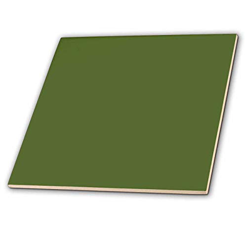 3dRose Color Dark Olive Green 8 Inch Ceramic Tile