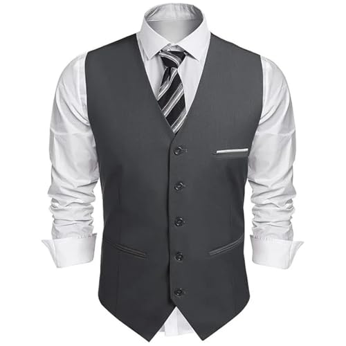 Men's Western Slim Fit V-Neck Sleeveless Waistcoat – Formal & Business Suit Vest For Weddings3