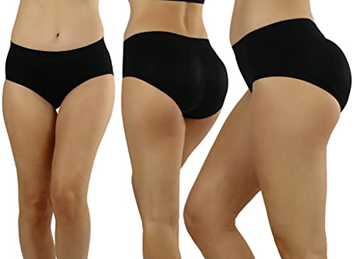 Image of ToBeInStyle Women's 6 Pack Butt Booster Padded Panty Briefs or Boyshorts w /Removable Thick Foam Pads