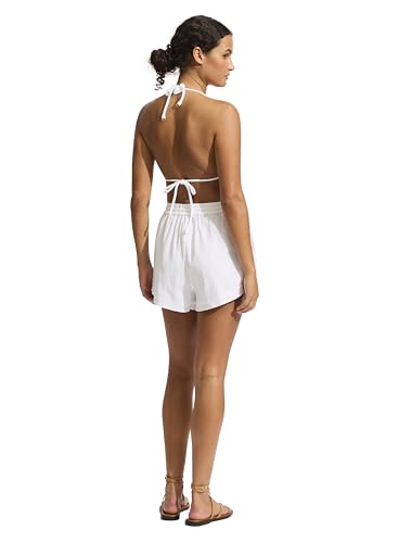 Seafolly Women's Standard Crinkle Cotton Beach Short Coverup3