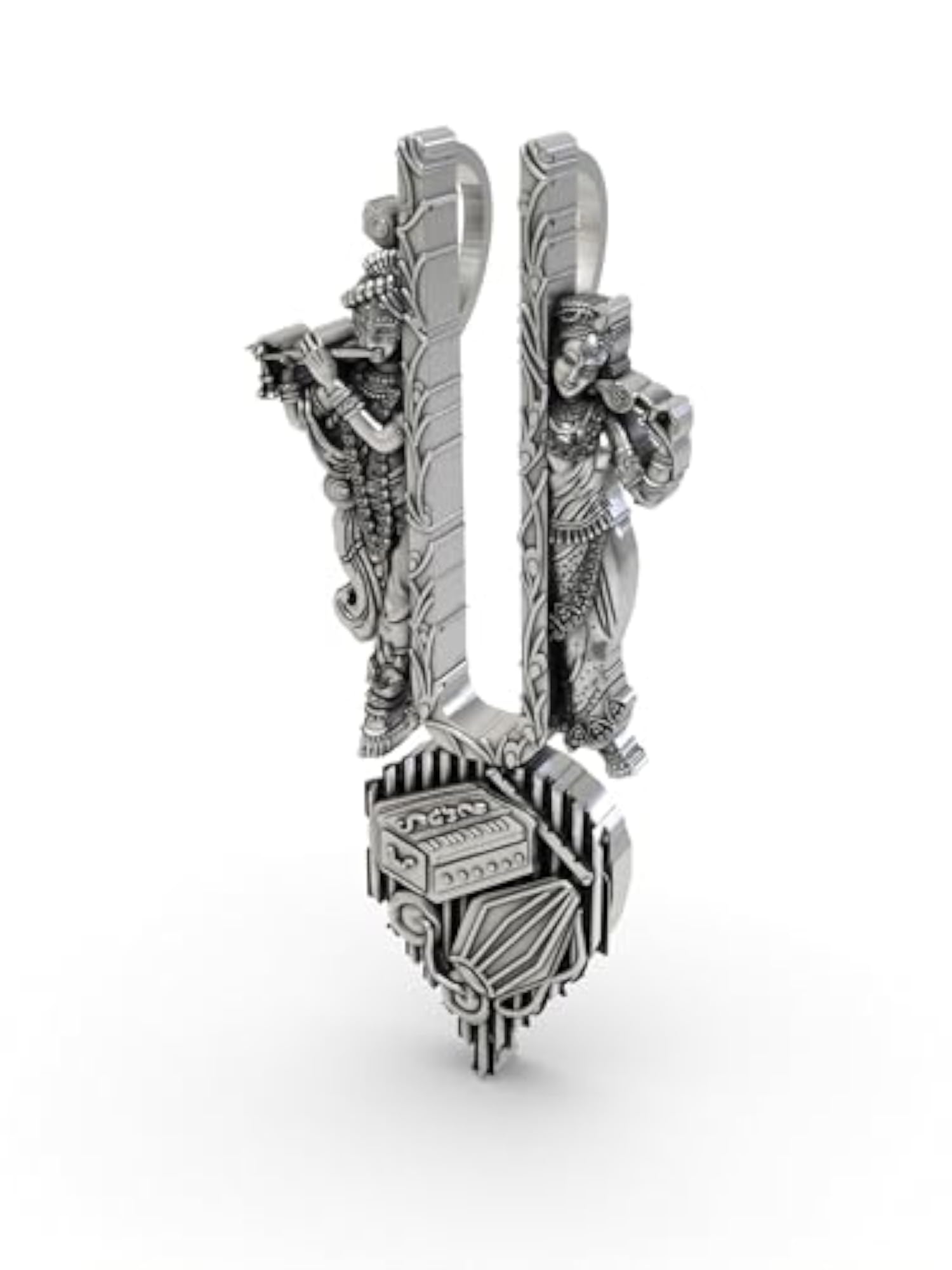925 Sterling Silver Musical Vaishnav Tilak Pendant with Radha Krishna