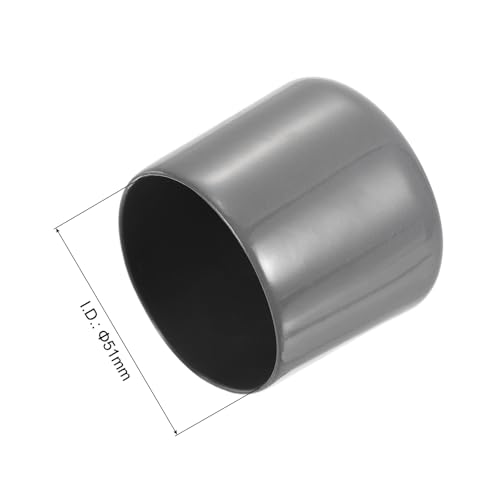 Image of uxcell 4pcs Rubber End Caps 51mm ID Vinyl Round End Cap Cover Screw Thread Protectors Dark Grey, 40mm Height