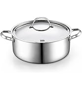Cooks Pote padrão de aço inoxidável revestido com várias camadas, forno holandês de 7 litros para cozinhar massas...
