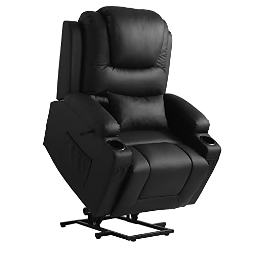 OBBOLLY Electric Power Lift Recliner Chair for Elderly with Massage & Heat, Motorized Recliner Sofa for Living Room with Remote Control, USB Port, Side Pockets, Home Theater Chair