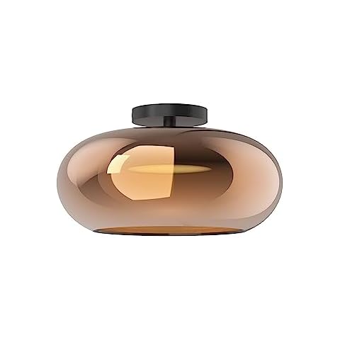Kuzco Lighting Trinity - 21W LED Semi-Flush Mount-7.63 Inches Tall and 14.25 Inches Wide-Black/Copper Finish Cover