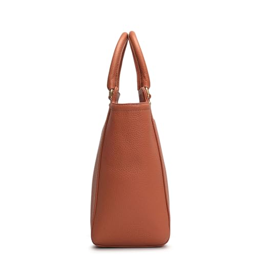 Image of Da Milano Leather Satchel Bag for Women - Brown (LB-00687OL)