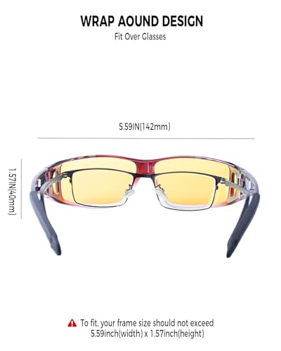 Image of Night Driving Glasses for Men Women Fit Over Sunglasses Anti Glare Polarized HD Night Vision Glasses