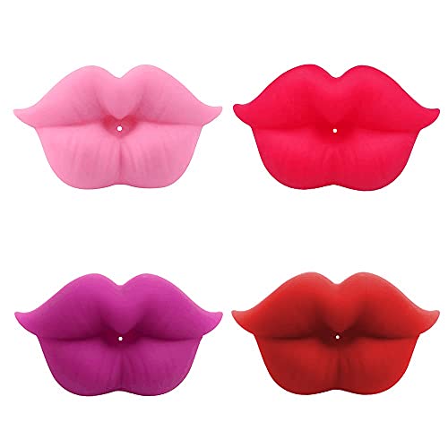 INTATIKOO 4-Pack Funny Baby Pacifier, BPA-Free Soft Silicone Pacifier, Cute Lip Pacifier, Kiss Lips Pacifier, Cute and Funny Baby Gift (Color 07)