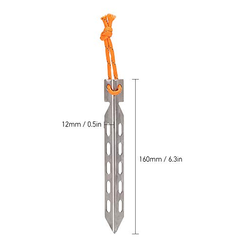 6 peças/10 peças de tarraxas em formato de V de titânio à prova de vento para barraca de acampamento