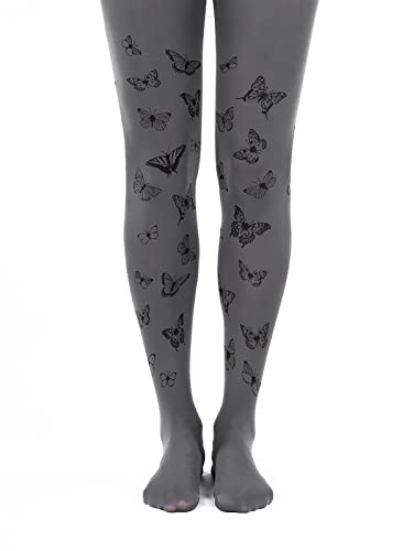 Grey Butterfly Printed Pantyhose Superb 