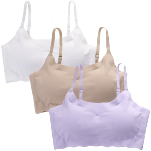 Girls Training Bra Adjustable Crop Cami Training Bras for Girls Seamless Bra with Removable Padding