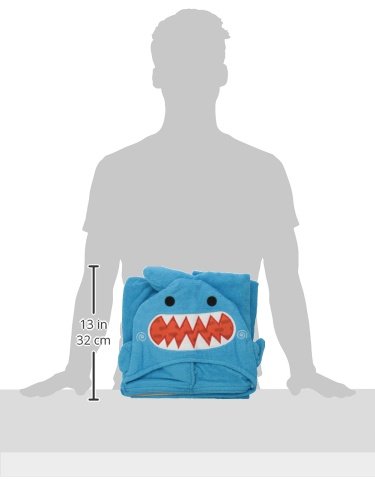 Image of ZOOCCHINI Hooded Bath Towel for Kids 100% Cotton Terry, Plush & Absorbent for Bathtime or Pool, 50 inch x 22 inch 2-6 Years, Sherman the Shark