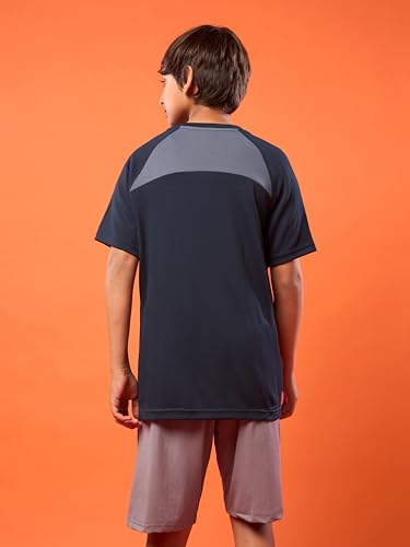 Image of TECHNOSPORT Boy's Polyester Slim Fit Crew Neck Half Sleeve T-Shirt with Technocool+, Anti Microbial Propeties for Sports and Regular Use