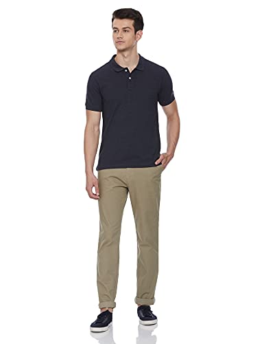 Image of Marks & Spencer Mens Solid Mid Rise Slim Fit Chinos