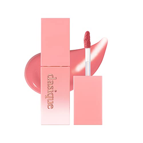 dasique Juicy Dewy Tint (09 Peach Pudding) 0.12 oz | Light Application with moisture | Long Lasting & wearing Glossy Lip Stain, Non-sticky | Vegan, Cruelty-free | Korean makeup | stocking stuffers