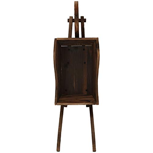 Sunnydaze Wooden Decorative Wheelbarrow Planter, for Patio, Lawn and Garden - 35 x 10 x 11 Inches