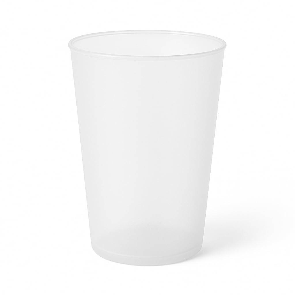 Vasos Plástico Duro 500 ml - 50, 100 ó 450 Vasos - Reutilizables de Polipropileno Eco Sin BPA – Multicolor para Fiestas, Camping y Oficina – Ideales para Sidra, Cubatas, Cerveza (450, Transparente)