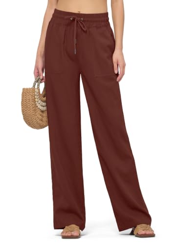 Image of Willit Women Linen Pants Wide Leg Palazzo Trousers 29 inch /31 inch / 33 inch