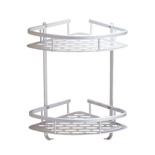BEVPVDLSLZ Estantes esquineros for baño, Estante de Ducha montado en la Pared de Aluminio Inoxidable, Carrito de Ducha con Ganchos for Colgar