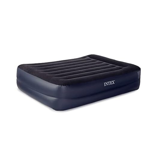 Intex Dura-Beam Series Pillow Rest Raised Airbed w/Built-in Pillow & Internal Electric Pump, Bed Height 16.5", Queen