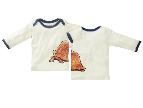 Babysoy Jane Goodall Long Sleeve Animal Tee (3-6 Months, Tortoise)