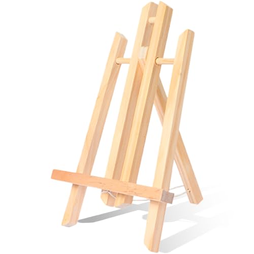 Sekfpnk Tischstaffelei 30 cm Hoch, Staffelei aus Holz, Zusammenklappbar, Um Platz zu Sparen, Deko Ständer für Erwachsene und Handwerkliche Aktivitäten