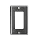 EATON Wiring 93401 Standard Size Stainless Steel 1-Gang Decorator Wallplate, Satin Brush Finish