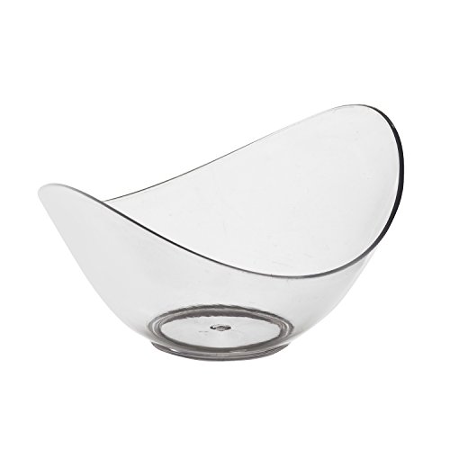 Party Essentials N216482 Mini Plastic Oval Dish, Clear, Plastic (Pack of 1200)