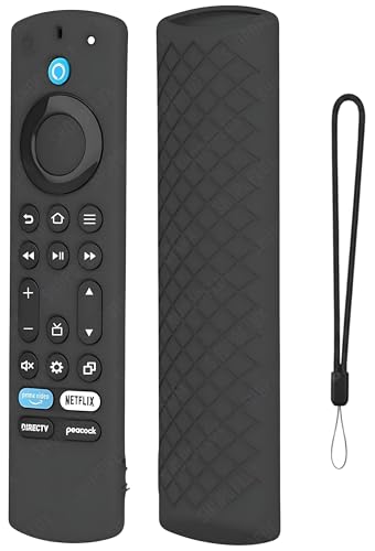 Image of SHOPOFLUX Silicone Tv Remote Cover Compatible with Amazon Basics Smart LED TV Remote Protective Cover (Black)