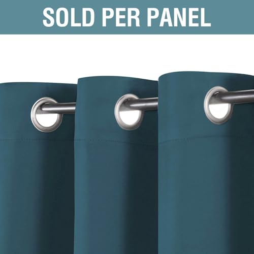 Image of H.VERSAILTEX Blackout Curtain for Living Room Thermal Insulated Window Treatment Curtain Extra Long 84 inch Length Energy Saving Solid Grommet Top Blackout Drape, One Panel, Dark Teal, 52 inch W x 84 inch L