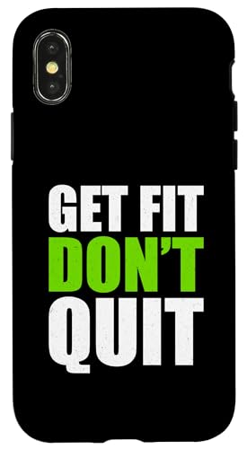 Get Fitter Train Hard Dun Quit �W�� ���`�x�[�V���� �t�B�b�g�l�X���D�� �X�}�z�P�[�X iPhone X/XS �p