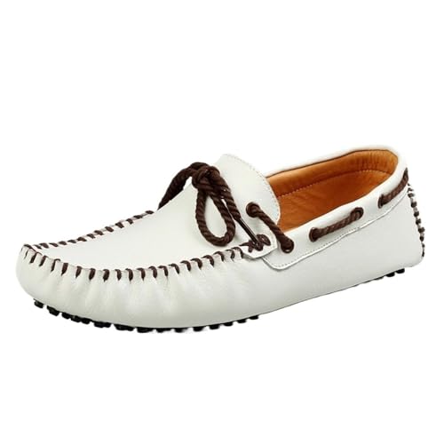 Men's Loafers Shoes Round Toe Stitching Details Flat Heel Flexible Comfortable Fashion Driving Slip On