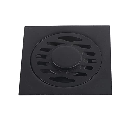 Siphon de sol douche, couvercle remplacement crépine vidange grille ddouche en acier inoxydable rond amovible polyvalent cuisine balcon couvercle siphon de sol, noir(washing machine floor drain)