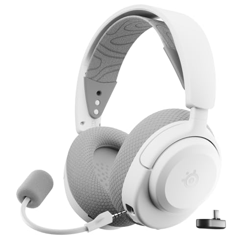 SteelSeries Arctis Nova 3X Wireless Auriculares Gaming multiplataforma - App - Batería 40h - Controladores magnéticos de neodimio - 2,4 GHz/Bluetooth - Micro extraíble - Xbox, PS, PC, Switch -Blanco