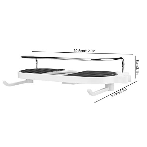 Serlium Shower Pole Caddy No Drill Multifunctional Shower Storage Rack Mounted Adjustable Bathroom Storage Rack for Bathroom Fit 24mm-25mm Shower Rail - Image 3