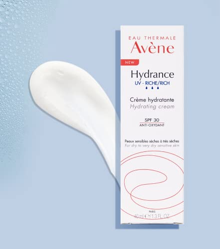 Avène Hydrance SPF30 Rich Hydrating Cream 40ml, Moisturiser with SPF for Dehydrated Skin, Hydrating Cream, UV Protection