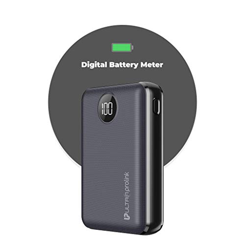Image of UltraProlink UM0101 Boost Mini 10000mah Li-Polymer Power Bank with 2 inputs & 2 outputs 10.2W Fast Charging(Black)
