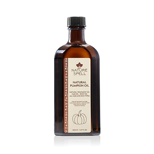 Nature Spell Pumpkin Oil for Hair Pre-Diluted Oil Helps Nourish Brittle Strands & Reduce the Look of Split Ends