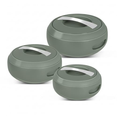 TABAKH Gourmet Mega Cacerola de 2000/3000/5000 ml, juego de 3 | 2.11 cuartos de galón, 3.17 cuartos de galón, 5.28 cuartos de galón, sin BPA, grado alimenticio, plato para servir caliente |