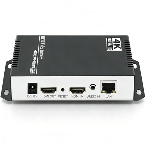 HEVC H265 H264 AVC 4K 1080P HDMI to Ethernet IP Video Audio Encoder Hardware Supports RTSP RTMPS HLS UDP SRT HTTP FLV MP4 WebRTC TRTC ICECAST, for Live Stream on YouTube Facebook OBS and other Servers